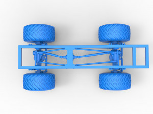 Chassis of vintage Ranger monster truck Scale 1 to 25 Modello di stampa 3D