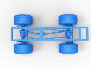 Chassis of vintage Ranger monster truck Scale 1 to 25 3D Print Model