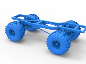 Chassis of vintage Ranger monster truck Scale 1 to 25 3D Print Model