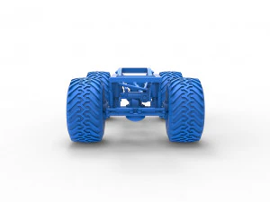 Chassis of vintage Ranger monster truck Scale 1 to 25 3D Print Model