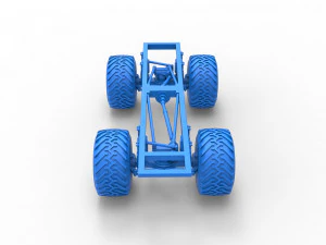 Chassis of vintage Ranger monster truck Scale 1 to 25 3D Print Model