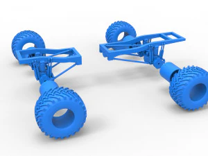 Chassis of vintage Ranger monster truck Scale 1 to 25 3D Print Model