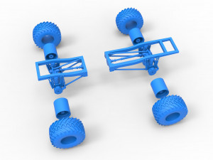 Chassis of vintage Ranger monster truck Scale 1 to 25 Modello di stampa 3D