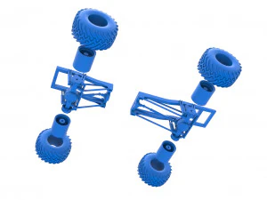 Chassis of vintage Ranger monster truck Scale 1 to 25 3D Print Model