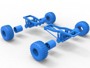 Chassis of vintage Ranger monster truck Scale 1 to 25 Modello di stampa 3D