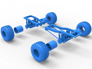 Chassis of vintage Ranger monster truck Scale 1 to 25 3D Print Model