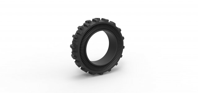 Tractor Cup tire Version 1 Scale 1 to 25 3D-printmodel .c4d .max .obj .3ds .fbx .stl .blend 