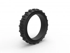 Tractor Cup tire Version 2 Scale 1 to 25 3D Print Model