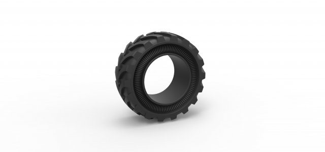 Tractor Cup tire Version 3 Scale 1 to 25 3D Print Model .c4d .max .obj .3ds .fbx .stl .blend 