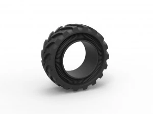 Tractor Cup tire Version 3 Scale 1 to 25 3D Print Model