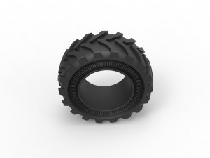Tractor Cup tire Version 3 Scale 1 to 25 3D Print Model