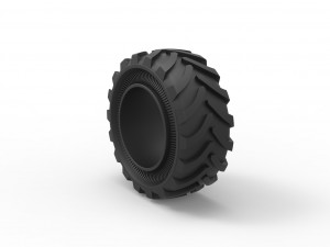 Tractor Cup tire Version 3 Scale 1 to 25 3D Print Model