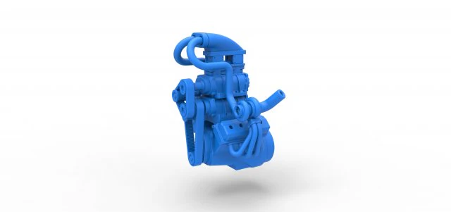 Twin turbo supercharged V8 Engine Version 4 Scale 1 to 25 3D Print Model .c4d .max .obj .3ds .fbx .stl .blend