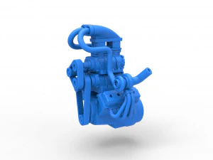 ट्विन टर्बो सुपरचार्ज्ड V8 इंजन संस्करण 4 स्केल 1 से 25 3D प्रिंट मॉडल