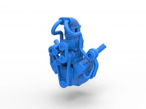 Twin turbo supercharged V8 Engine Version 4 Scale 1 to 25 3D Print Model