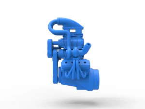 Twin turbo supercharged V8 Engine Version 4 Scale 1 to 25 3D Print Model