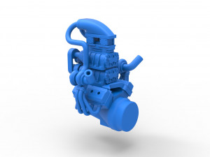 Twin turbo supercharged V8 Engine Version 4 Scale 1 to 25 3D Print Model