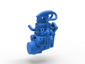 Twin turbo supercharged V8 Engine Version 4 Scale 1 to 25 3D Print Model