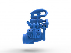 Twin turbo supercharged V8 Engine Version 4 Scale 1 to 25 3D Print Model