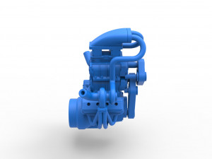 Twin turbo supercharged V8 Engine Version 4 Scale 1 to 25 3D Print Model