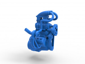 Twin turbo supercharged V8 Engine Version 4 Scale 1 to 25 3D Print Model