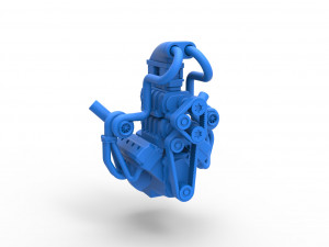 Twin turbo supercharged V8 Engine Version 4 Scale 1 to 25 3D Print Model