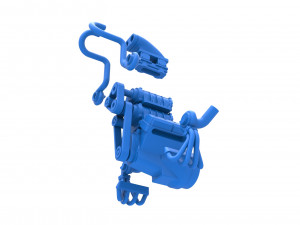 Twin turbo supercharged V8 Engine Version 4 Scale 1 to 25 3D Print Model