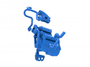 Twin turbo supercharged V8 Engine Version 4 Scale 1 to 25 3D Print Model