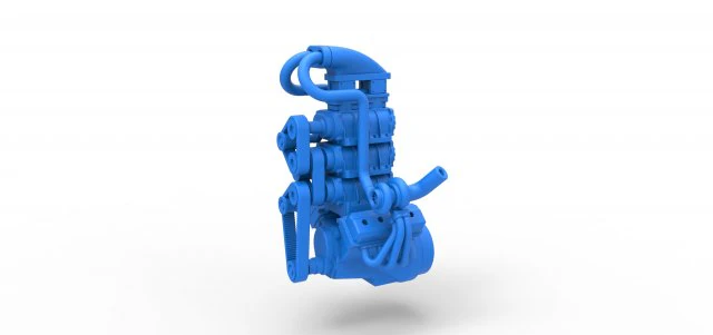 Twin turbo supercharged V8 Engine Version 5 Scale 1 to 25 3D Print Model .c4d .max .obj .3ds .fbx .stl .blend 
