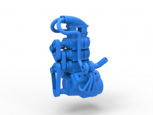 Twin turbo supercharged V8 Engine Version 5 Scale 1 to 25 3Dプリントモデル