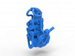Twin turbo supercharged V8 Engine Version 5 Scale 1 to 25 3D Print Model