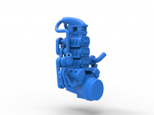 Twin turbo supercharged V8 Engine Version 5 Scale 1 to 25 3D Print Model