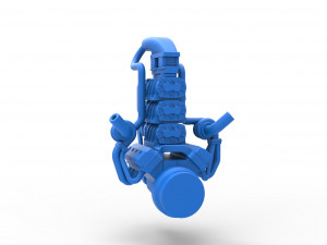 Twin turbo supercharged V8 Engine Version 5 Scale 1 to 25 3D Print Model
