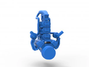 Twin turbo supercharged V8 Engine Version 5 Scale 1 to 25 3D Print Model