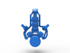 Twin turbo supercharged V8 Engine Version 5 Scale 1 to 25 3D Print Model