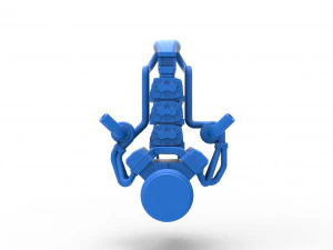 Twin turbo supercharged V8 Engine Version 5 Scale 1 to 25 3D Print Model