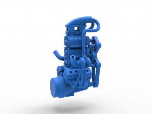 Twin turbo supercharged V8 Engine Version 5 Scale 1 to 25 3D Print Model