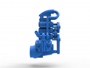 Twin turbo supercharged V8 Engine Version 5 Scale 1 to 25 3D Print Model