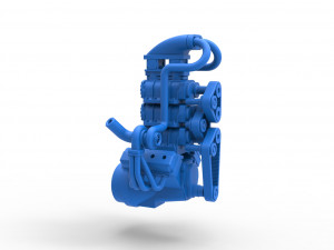 Twin turbo supercharged V8 Engine Version 5 Scale 1 to 25 3D Print Model