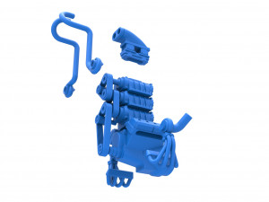Twin turbo supercharged V8 Engine Version 5 Scale 1 to 25 3D Print Model