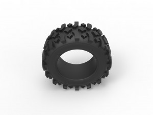 Offroad tire 105 Scale 1 to 25 3D Print Model