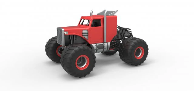 Monster tow Truck Scale 1 to 25 3D Print Model .c4d .max .obj .3ds .fbx .stl .blend 