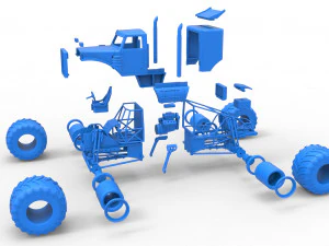 Monster tow Truck Scale 1 to 25 3D Print Model