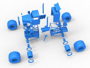 Monster tow Truck Scale 1 to 25 3D printmodel