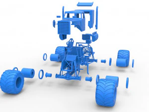 Monster tow Truck Scale 1 to 25 3D Print Model