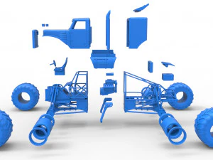 Monster tow Truck Scale 1 to 25 3D Print Model