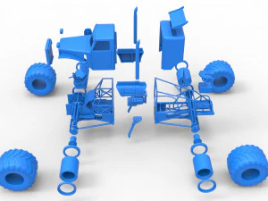 Monster tow Truck Scale 1 to 25 3D Print Model