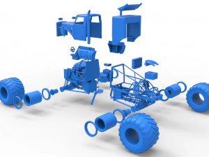 Monster tow Truck Scale 1 to 25 3D Print Model