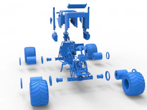 Monster tow Truck Scale 1 to 25 3D Print Model
