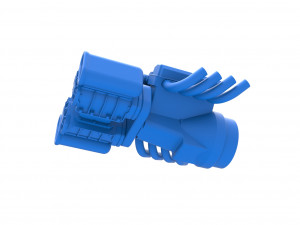 Engine V8 with double Potvin Supercharger Scale 1 to 25 3D Baskı Modeli